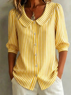Timeless Striped Button-Up Blouse