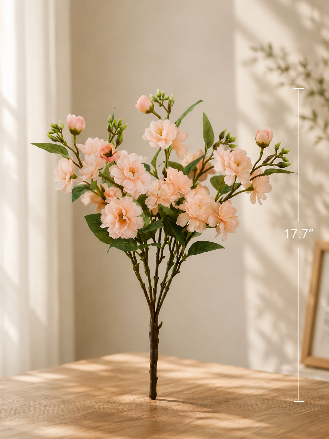 Timeless Champagne Camellia Faux Floral Arrangement details