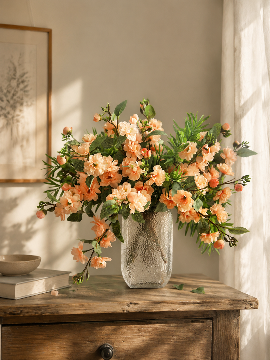 Timeless Champagne Camellia Faux Floral Arrangement
