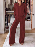 Timeless V-Neck Long Sleeve Outfit Set