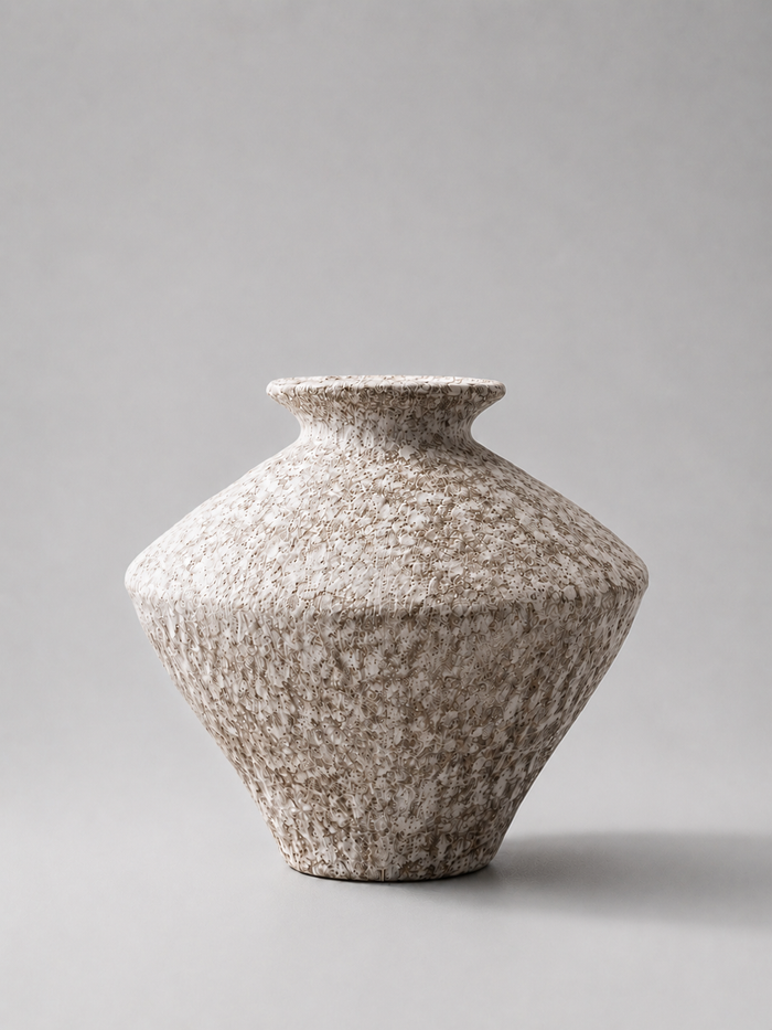 Vintage Snow-Washed Stoneware Vase