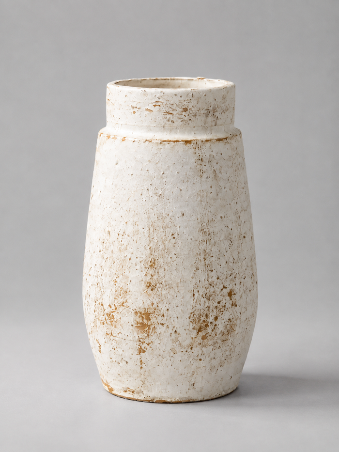 Wabi Sabi Handmade White Stoneware Vase