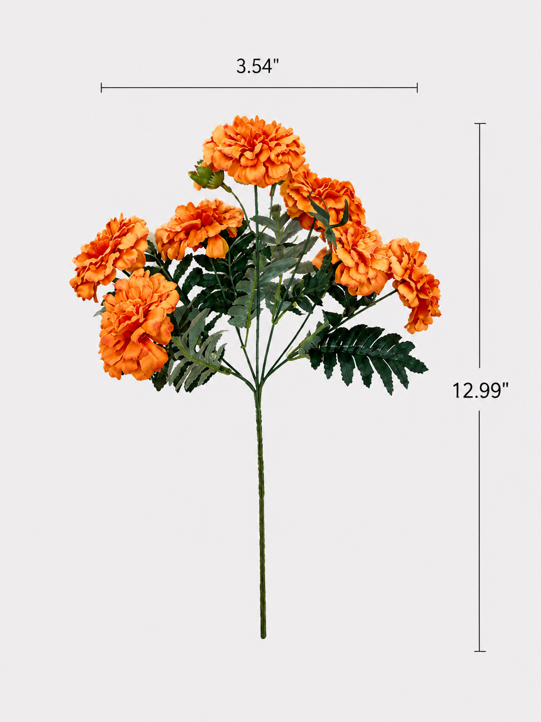 Warm Orange & Yellow Marigold Faux Floral Arrangement details