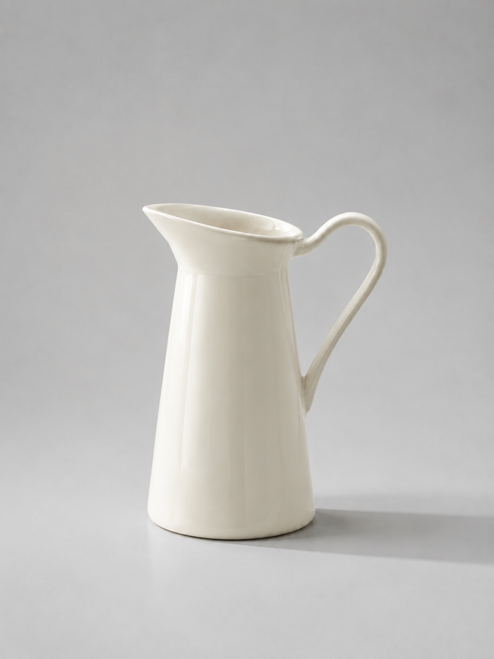 White Ceramic Pitcher Vase