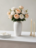 White & Champagne Austin Rose Faux Arrangement