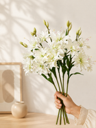 White Double Bloom Lily Faux Floral Arrangement