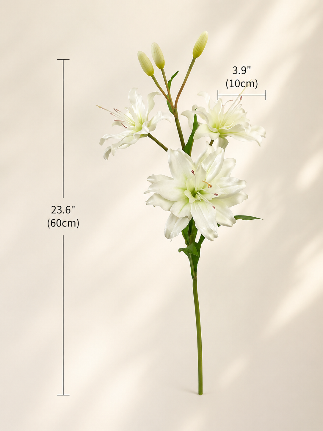 White Double Bloom Lily Faux Floral Arrangement details