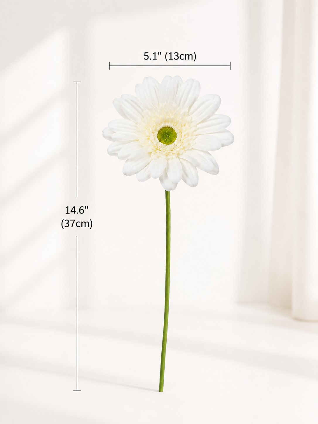 White Gerbera Faux Floral Arrangement details