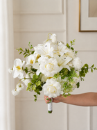 White & Green Faux Floral Arrangement
