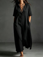Work & Weekend Elegant Cotton-Linen Maxi Dress