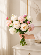 Soft Pink White Peony Artificial Floral Arrangement