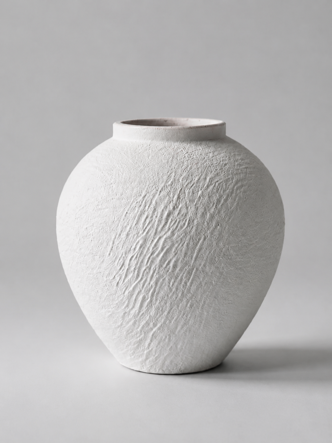 White Stone Textured Ceramic Vase