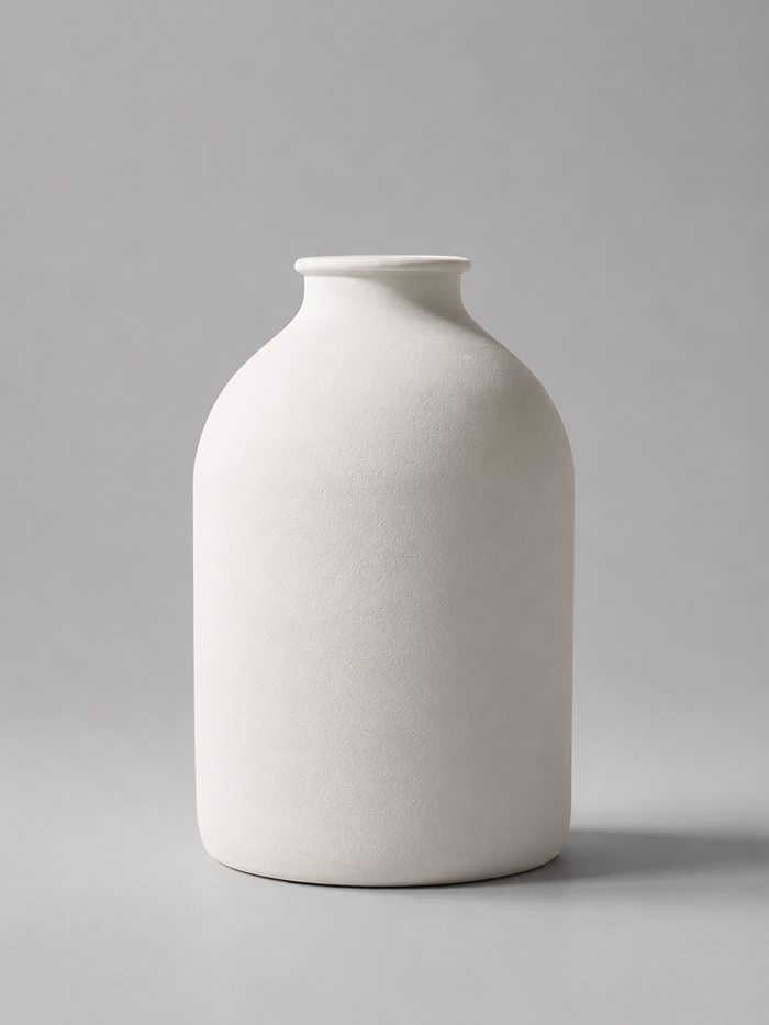 Minimalist White Ceramic Vase