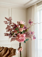 Vintage Pink Hydrangea & Rose Faux Floral Arrangement