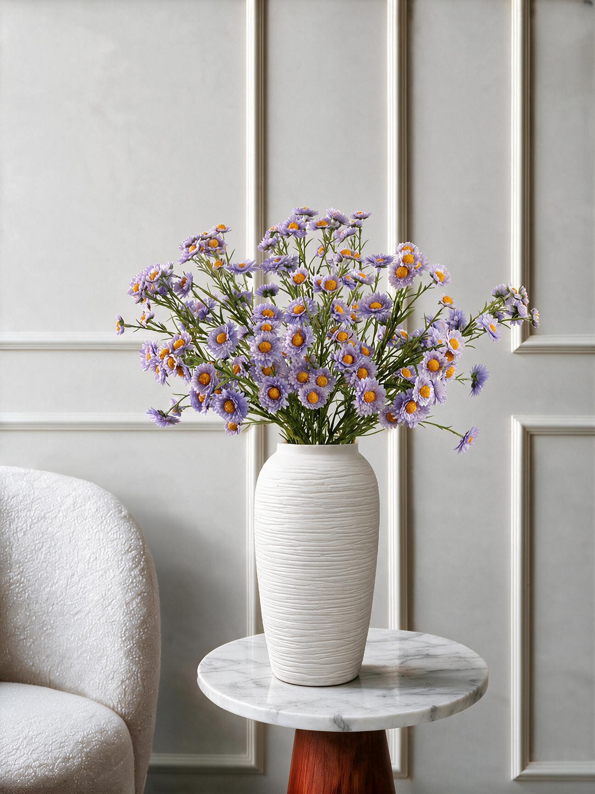 Lavender Daisy Faux Floral Arrangement